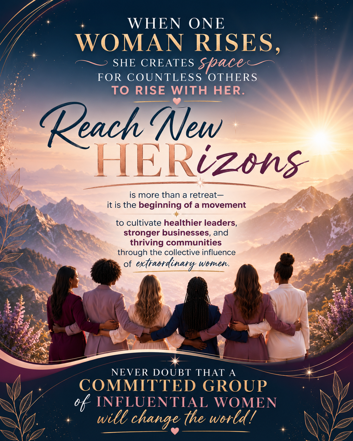 Reach New HERizons women-centered event visual