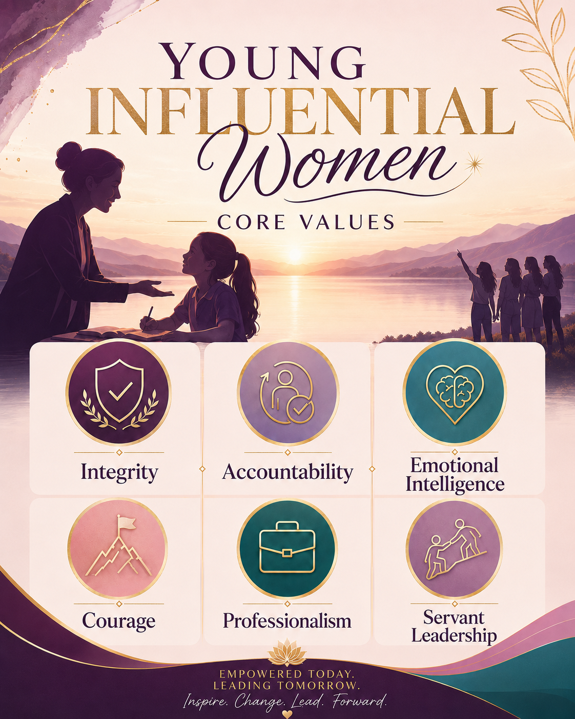 Young Influential Women core values artwork